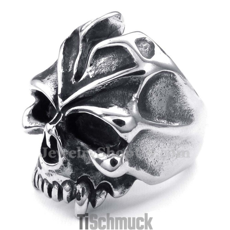 Totenkopfring Aus Titan