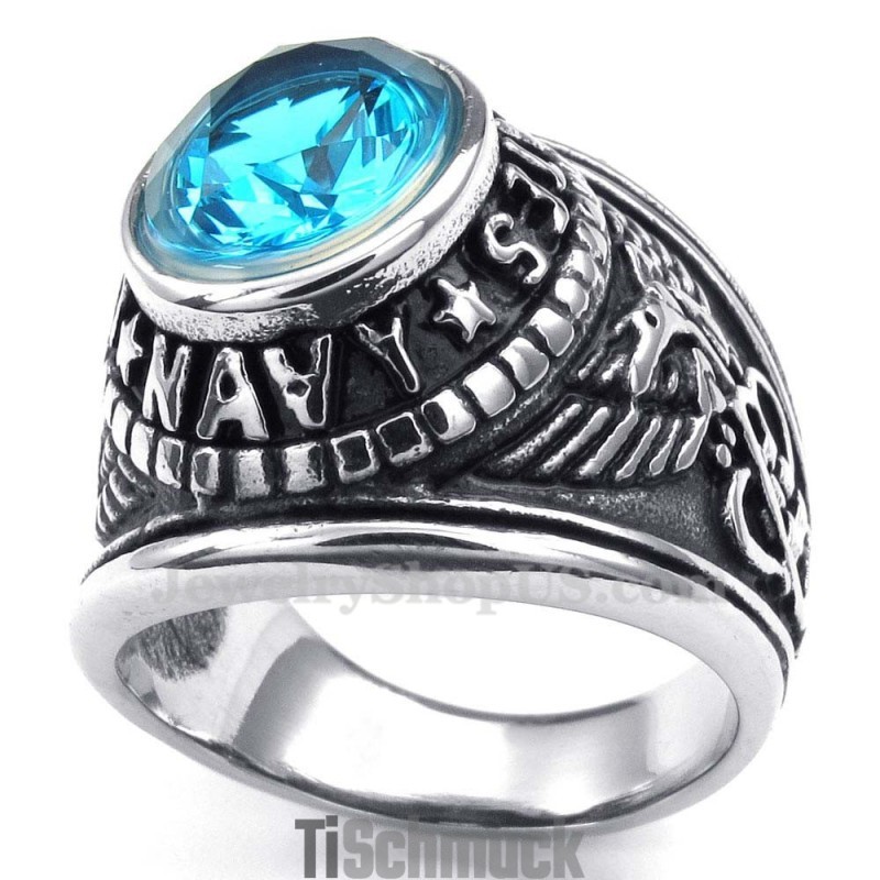Titanring Mit Blauem Zirkon Titanring Mit Blauem Zirkon
