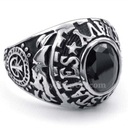 Titanring Mit Eingelegtem Schwarzem Zirkon