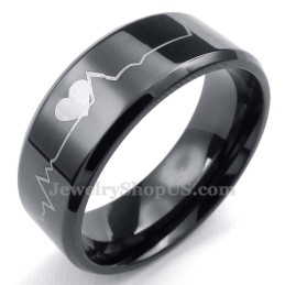 Runder Ring Aus Schwarzem Titan
