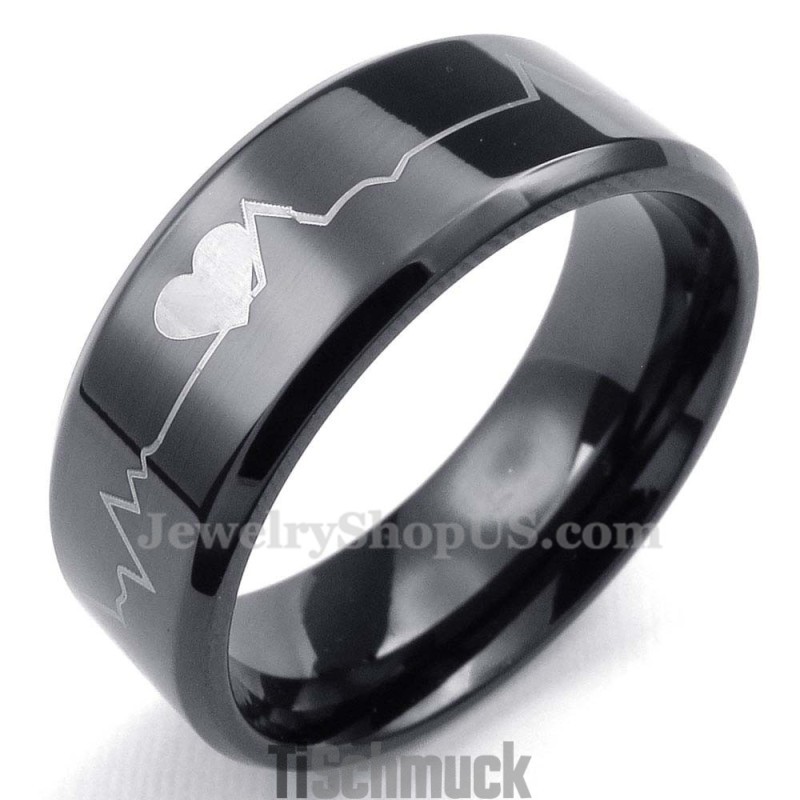 Runder Ring Aus Schwarzem Titan