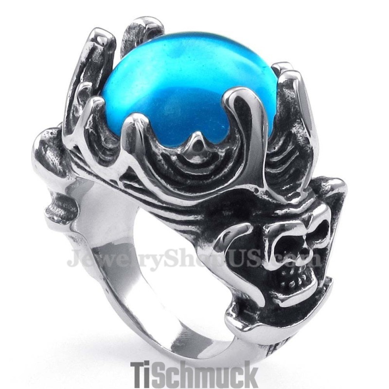 Titanring Mit Blauem Zirkon Titanring Mit Blauem Zirkon