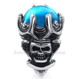 Titanring Mit Blauem Zirkon