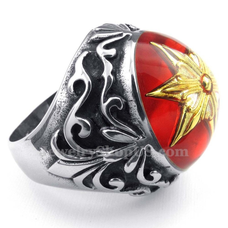 Goldener Davidstern-Ring Aus Titan