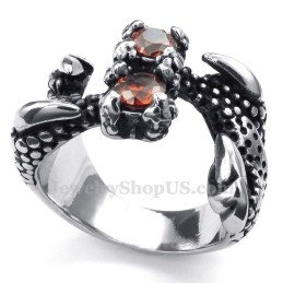 Titan-Pfotenring Mit Rotem Strass