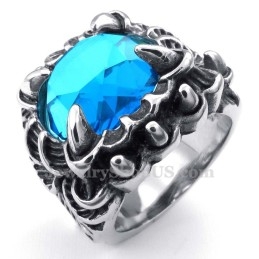 Titanring Mit Blauem Zirkon