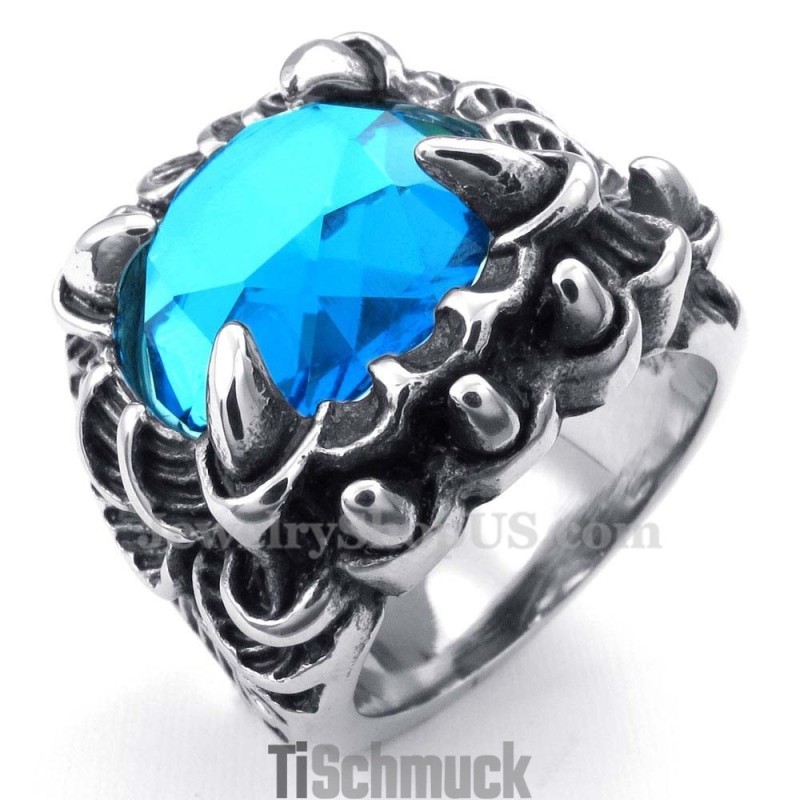 Titanring Mit Blauem Zirkon Titanring Mit Blauem Zirkon