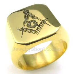 Freimaurerring Aus Goldenem Titan