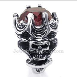 Titanring Mit Rotem Zirkon