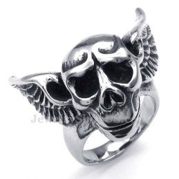 Titan-Totenkopfring Mit Flügeln