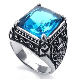 Titanring Mit Blauem Zirkon