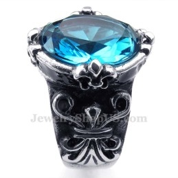Titanring Mit Blauem Zirkon