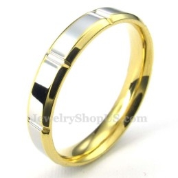 Modischer Silber-Gold-Titan-Ring (Damen)