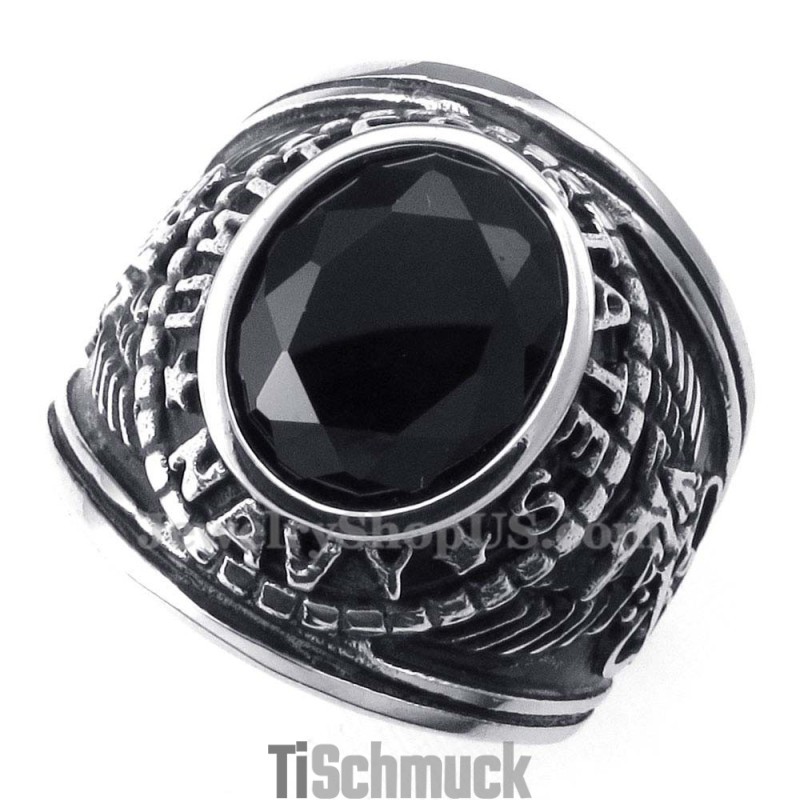 Titanring Mit Schwarzem Zirkon Titanring Mit Schwarzem Zirkon