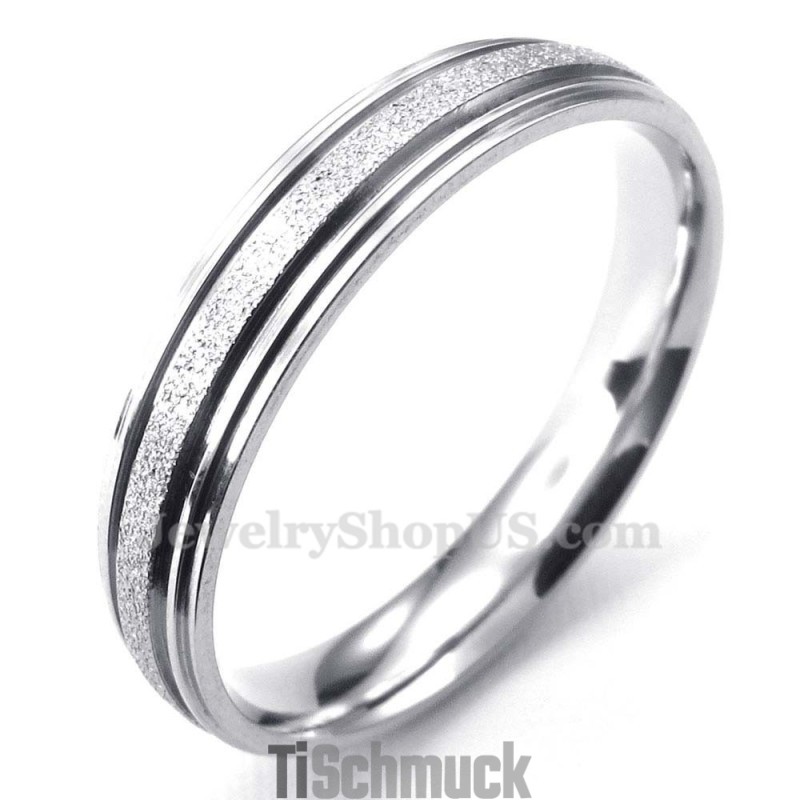 Sandgestrahlter Sweetheart-Ring Aus Titan (Damen) Sandgestrahlter Sweetheart-Ring Aus Titan (Damen)