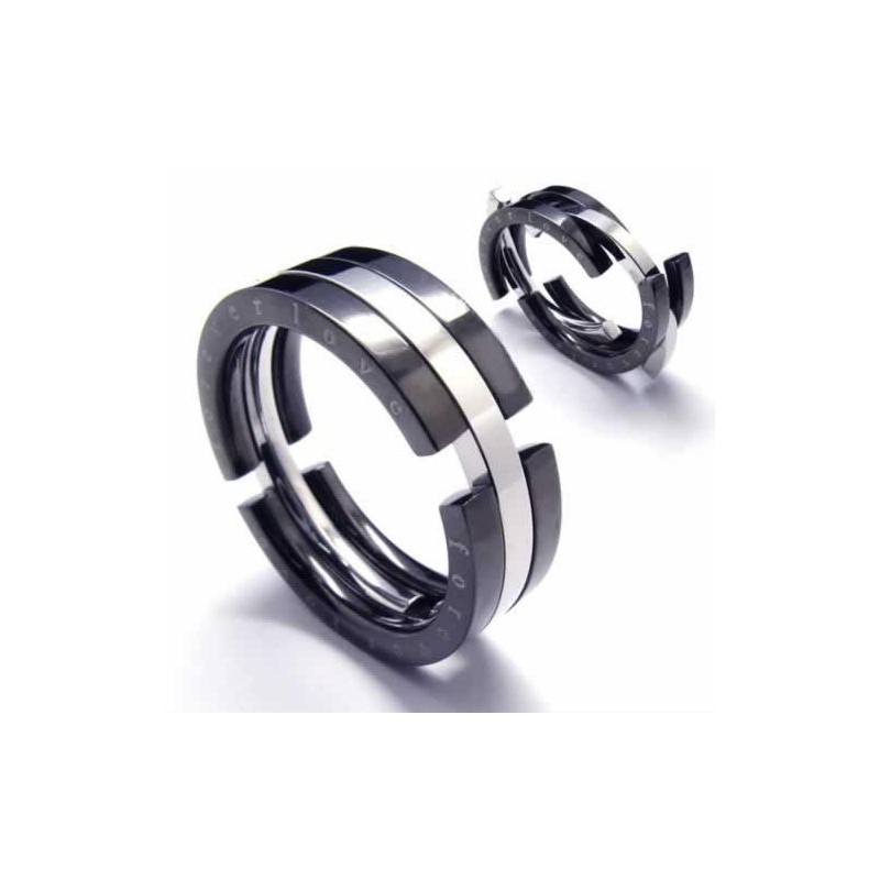 8 Mm Schwarzer Puzzlering Aus Titan