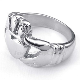 Titanring Mit Herzanhänger Und Umarmungen
