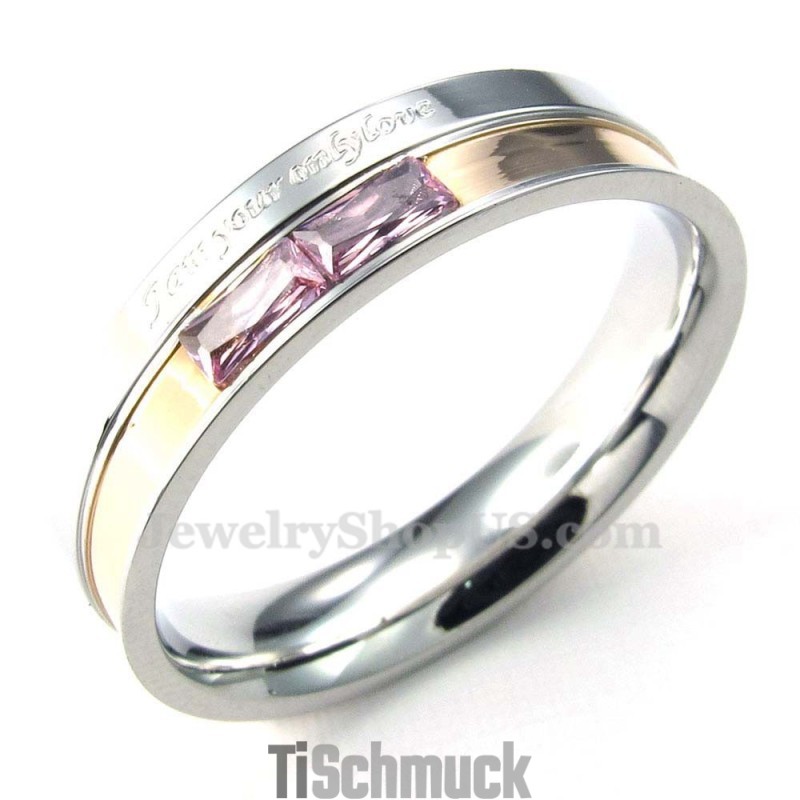 Titan-Liebhaberring Mit Rotem Strass Titan-Liebhaberring Mit Rotem Strass