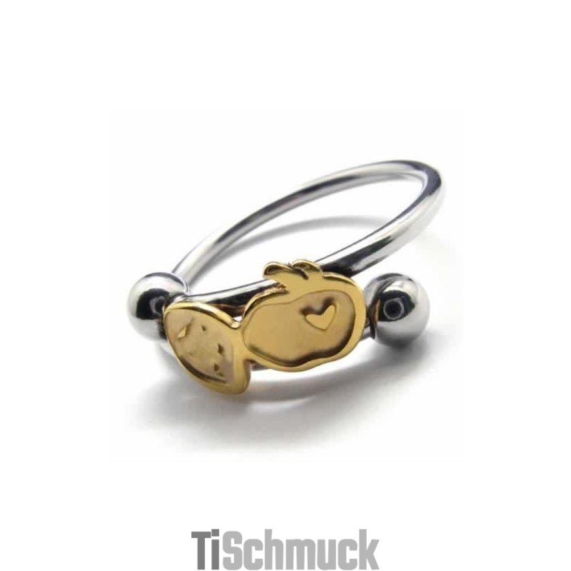 Fruit Love 8Mm Titan & Gold Ring