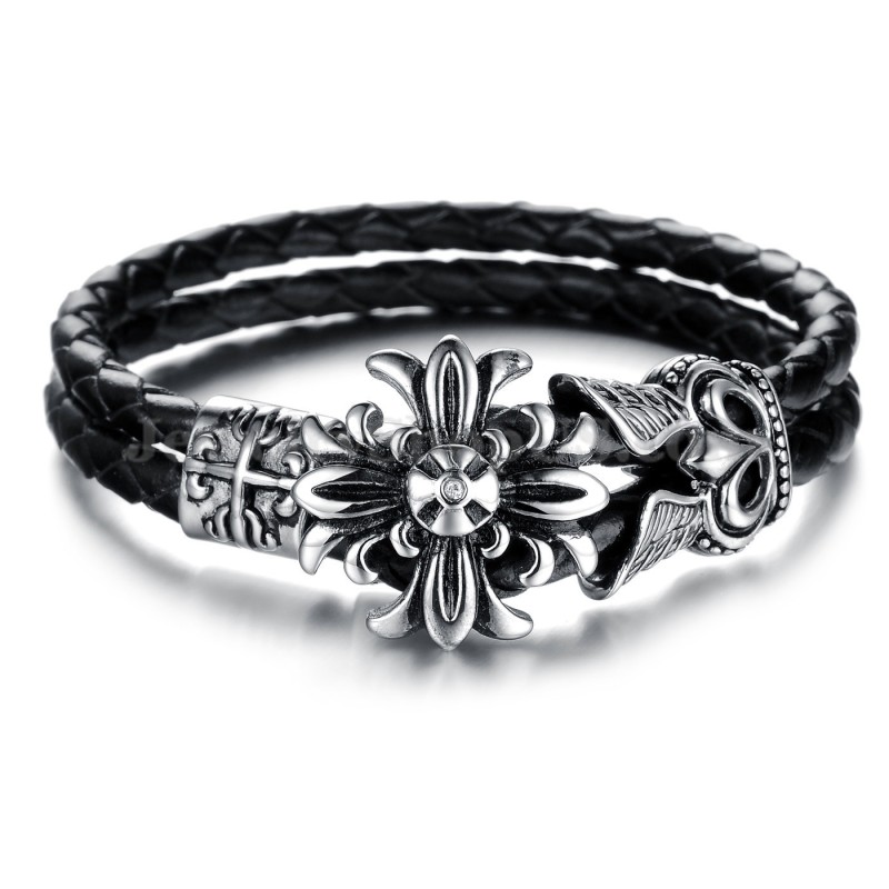 Guter Verkauf Herren Titan Lederarmband C871