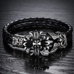 Guter Verkauf Herren Titan Lederarmband C871