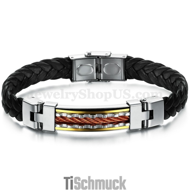 Persönlichkeit Herren Titan Leder Armband C817
