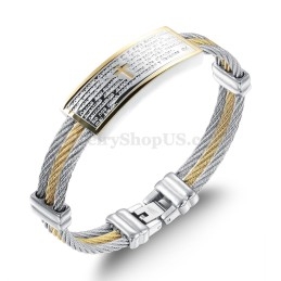 Gold Silber Herren Titan Kreuz Armband C759