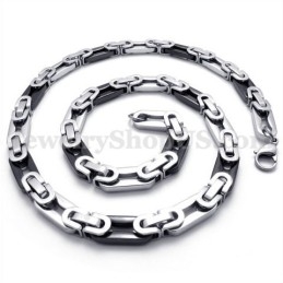 Elegante Schwarze Herren Titan Halskette Kette