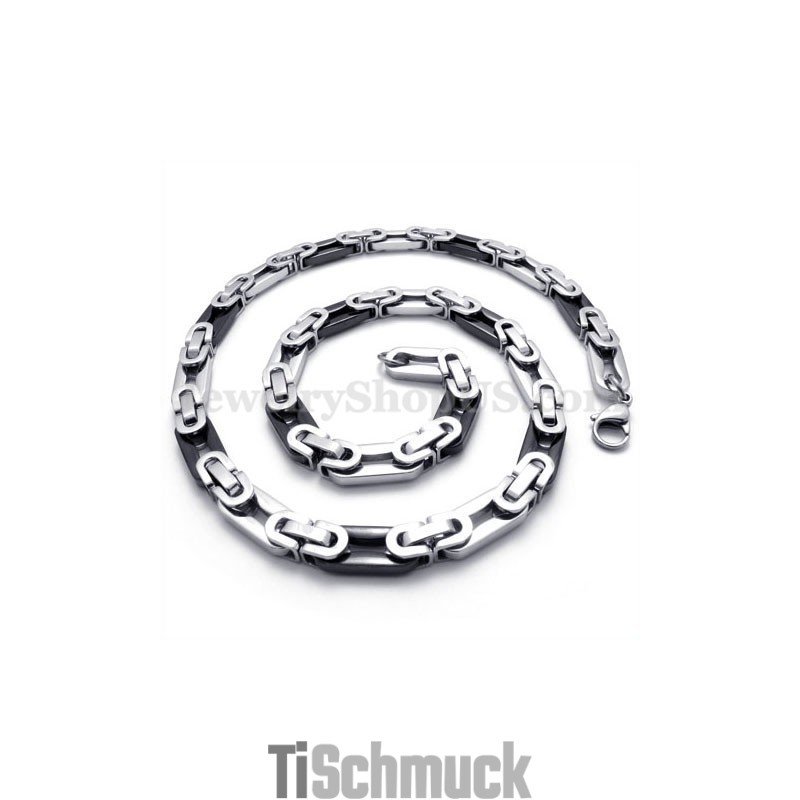 Elegante Schwarze Herren Titan Halskette Kette