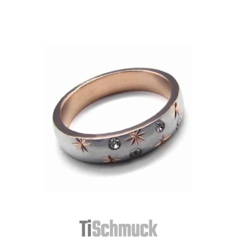 4 Mm Großer Court-Band-Ring Aus Titan Mit Diamanten Und Goldeinlage 4 Mm Großer Court-Band-Ring Aus Titan Mit Diamanten Und Goldeinlage