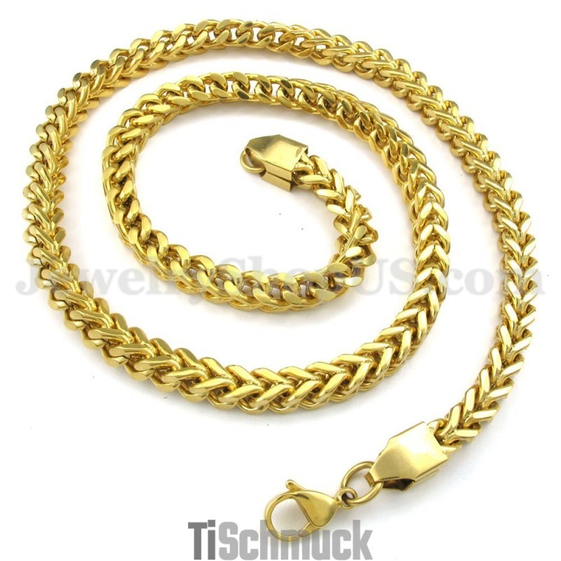Heißer Verkauf Gold Herren Titan Halskette Kette Heißer Verkauf Gold Herren Titan Halskette Kette