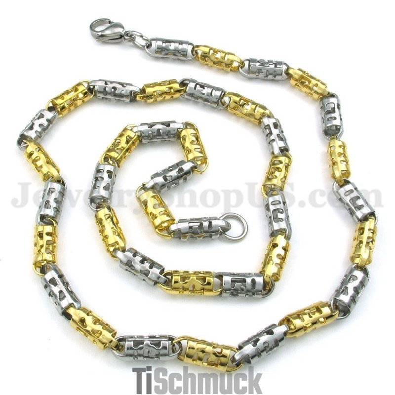 Exquisite Goldene Titan-Halskette Für Herren Exquisite Goldene Titan-Halskette Für Herren
