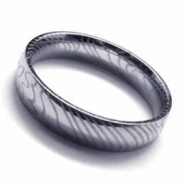 4 Mm Damen-Ring Aus Silber Und Titan