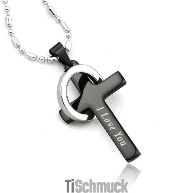 Titan-Anhänger Mit Schwarzem Kreuz Im Neuen Stil