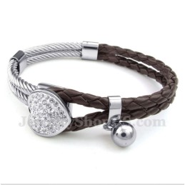 Herzförmiges Lederarmband Aus Titan Für Herren