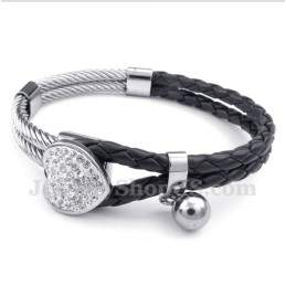 Herzförmiges Lederarmband Aus Titan Für Herren