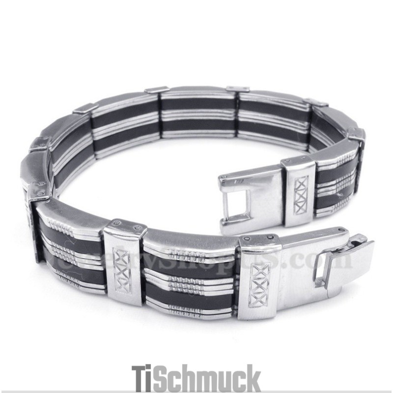 Herrenarmband Aus Titan Und Kautschuk Herrenarmband Aus Titan Und Kautschuk