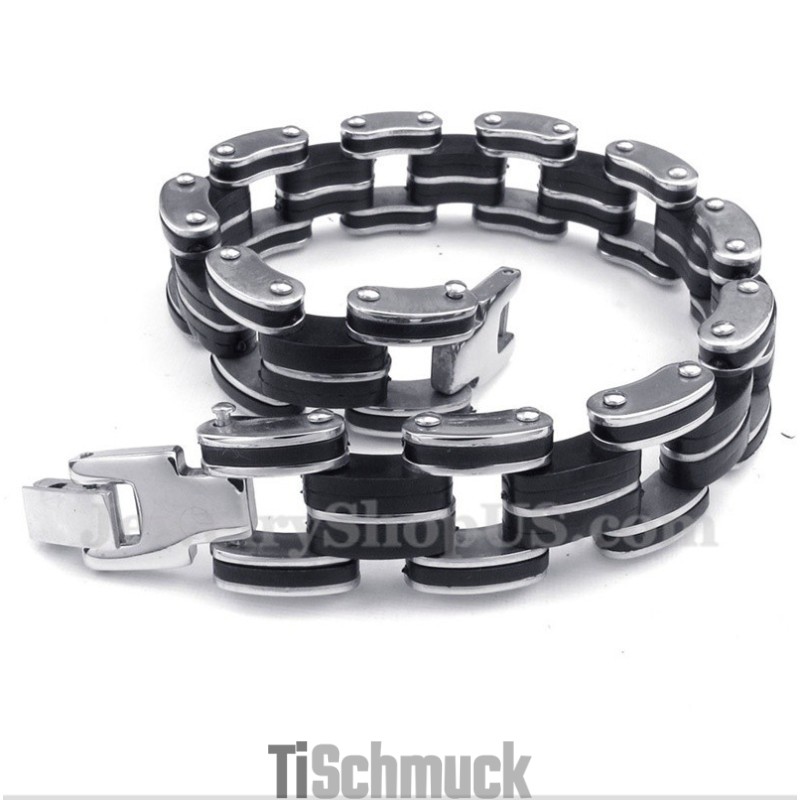 Herrenarmband Aus Titan Und Kautschuk Herrenarmband Aus Titan Und Kautschuk