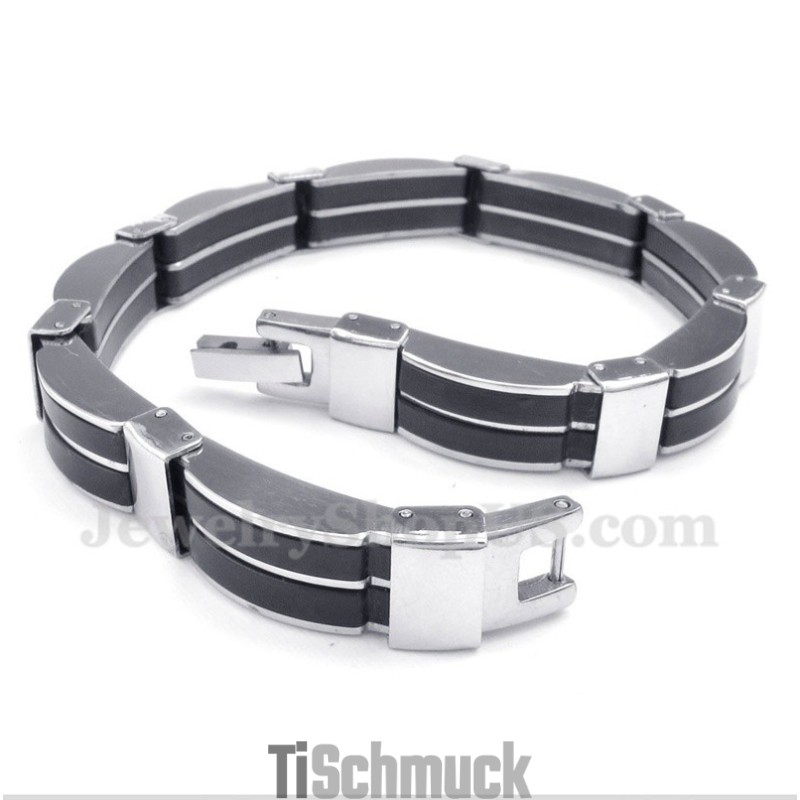 Herrenarmband Aus Titan Und Kautschuk