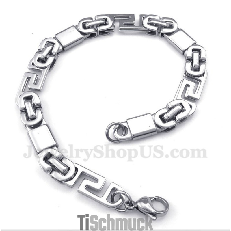 Herrenarmband Aus Titan Mit Griechischem Mäandermuster Herrenarmband Aus Titan Mit Griechischem Mäandermuster