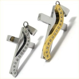 Mode S Stil Mit Diamanten Kreuz Titan Anhänger