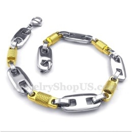 Herren-Zylinderarmband Aus Titan Und Gold