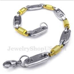 Herren-Zylinderarmband Aus Titan Und Gold