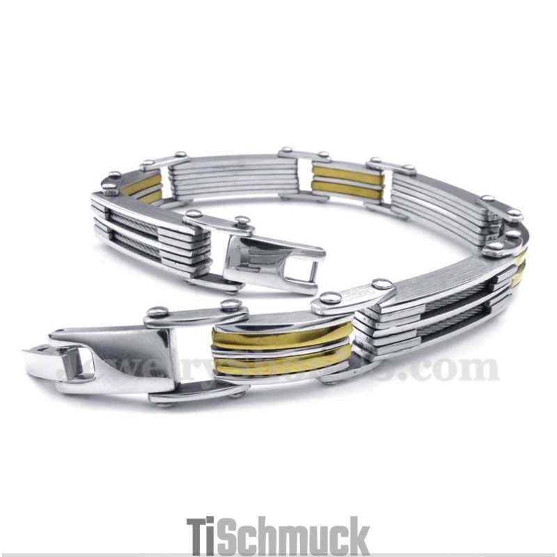 Herren-Armband Aus Titan Und Gold