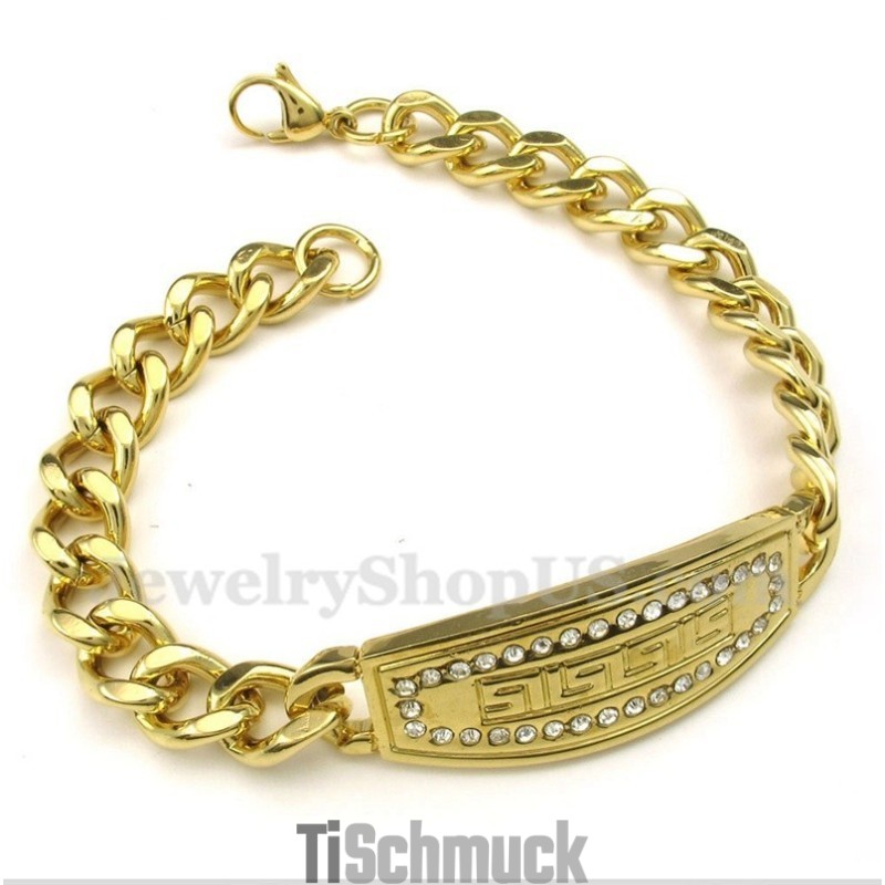 Herrenarmband Aus Titan Und Gold Mit Diamanten Im Griechischen Mäandermuster Herrenarmband Aus Titan Und Gold Mit Diamanten Im Griechischen Mäandermuster