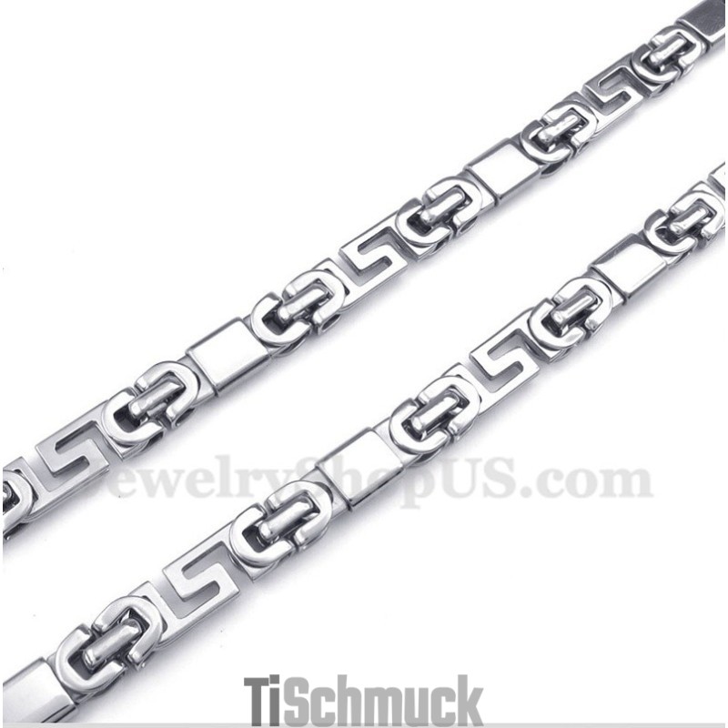 Herren-Halskette Aus Titan Mit Griechischem Mäandermuster