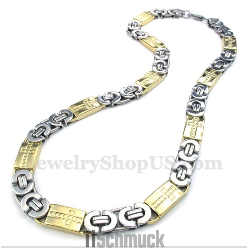 Herren Titan Gold Kreuz Halskette Herren Titan Gold Kreuz Halskette