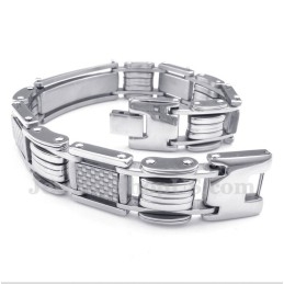 Herrenarmband Aus Titan Und Weißer Kohlefaser