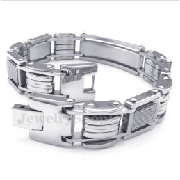 Herrenarmband Aus Titan Und Weißer Kohlefaser