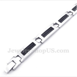 Herren-Titan-Kabelarmband In Schwarz